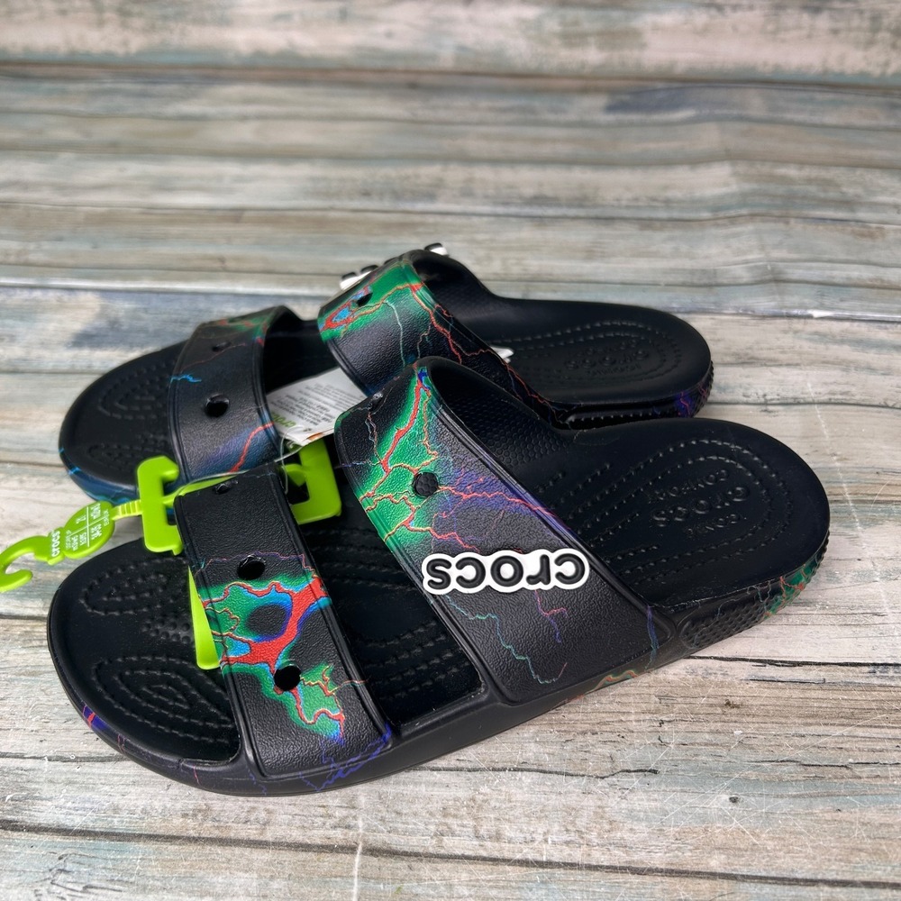 Crocs Out of‎ This World Slide Sandals Slip-on Comfort Black Womens 5 Mens 3